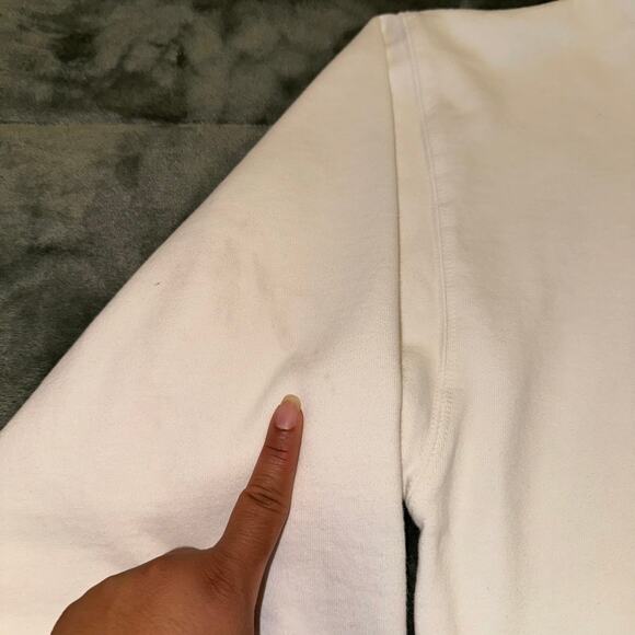 John Galt Brandy Melville Erica New York White Crewneck Sweater Size Large - Picture 4 of 10